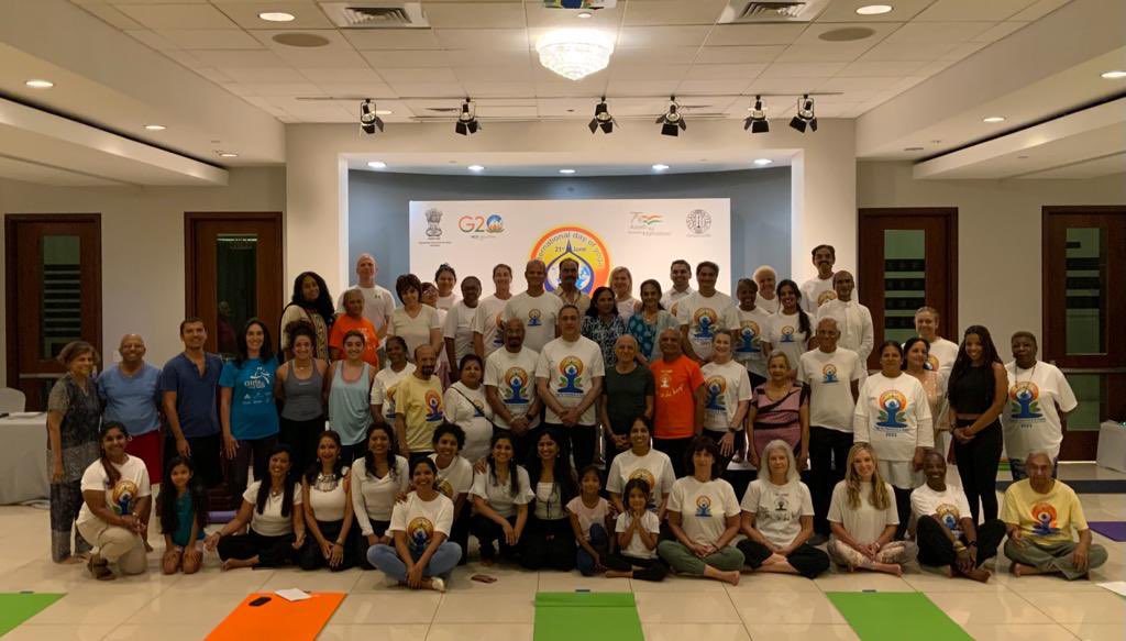 Glimpses of the celebration of the International Day of Yoga at India House, Houston on June 20,2023.