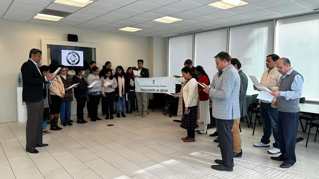Consulate General of India, Houston team  took a pledge to uphold and promote cleanliness in our workplace and community, on 17 January 2024