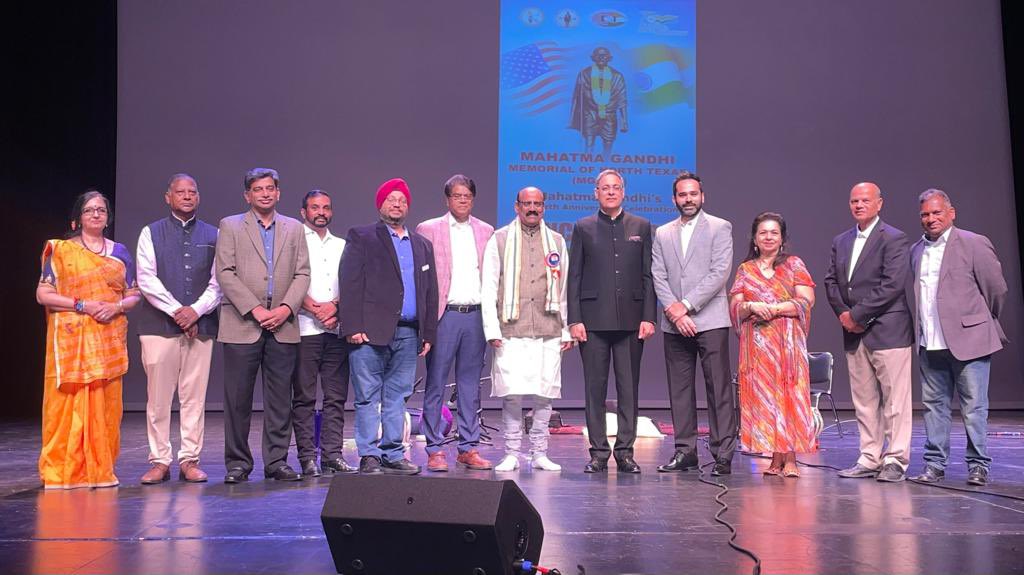 Gandhi Jayanti  celebrations organized by the Mahatma Gandhi Memorial of North Texas in Dallas on 2 October 2022