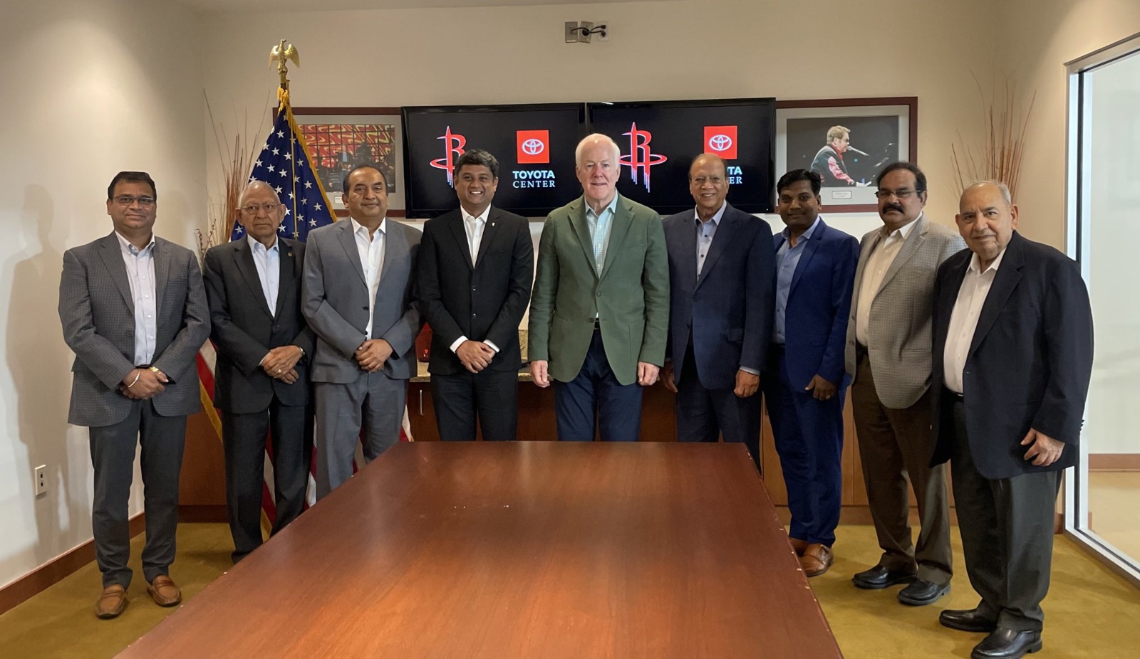 Consul General D C Manjunath along with prominent Indian American Business leaders met with Senator John Cornyn on August 2, 2023