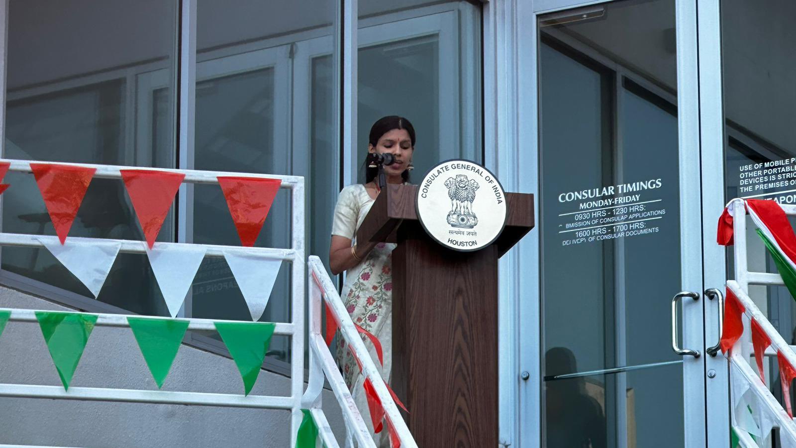 77th Independence Day of India was celebrated at the Consulate with CG hoisting the National flag and reading out excerpts from Hon’ble President’s address to the Nation on August 15,2023