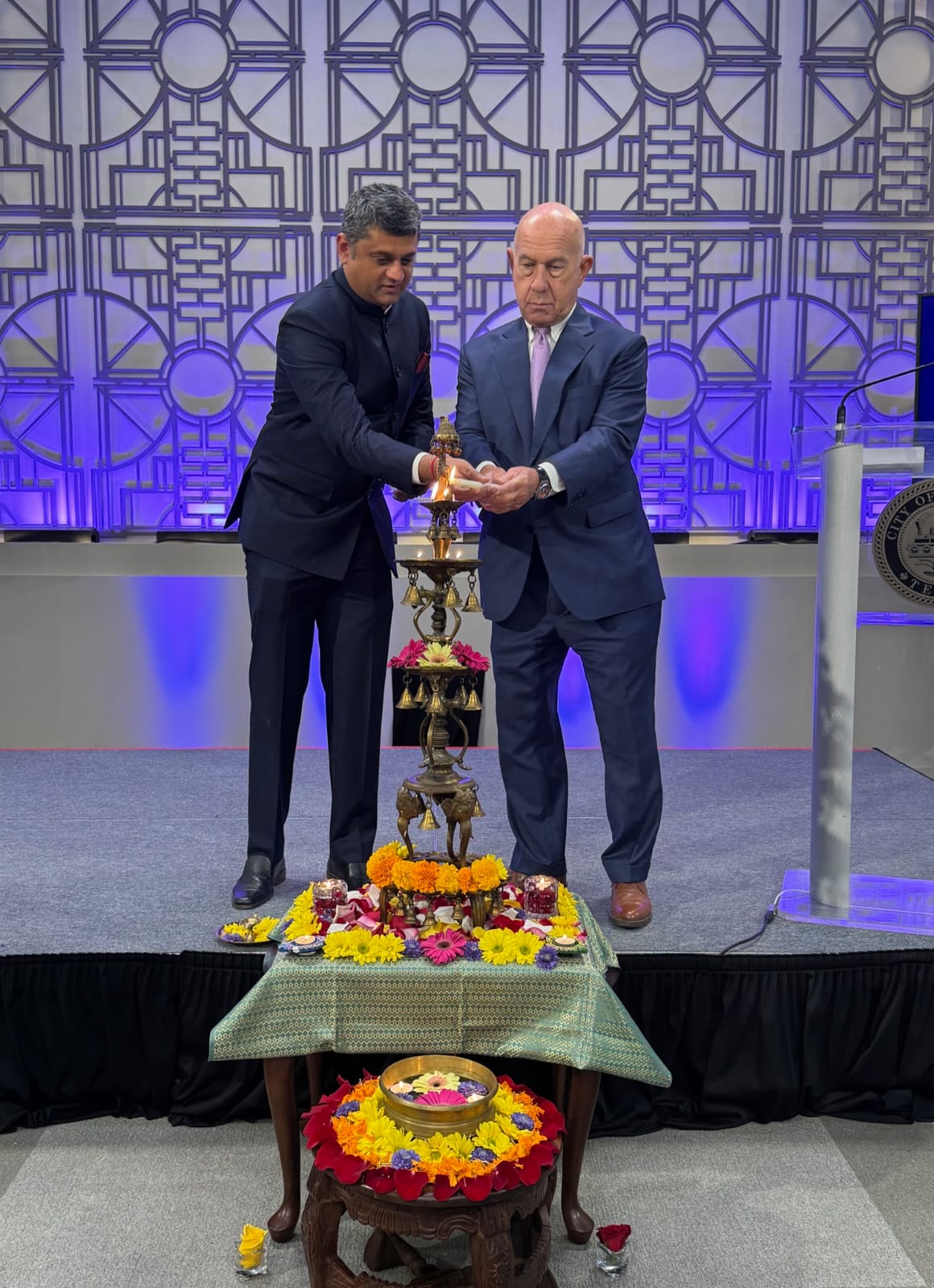 First-ever Diwali celebrations at Houston City Hall with Mayor John Whitmire on October 31,2024