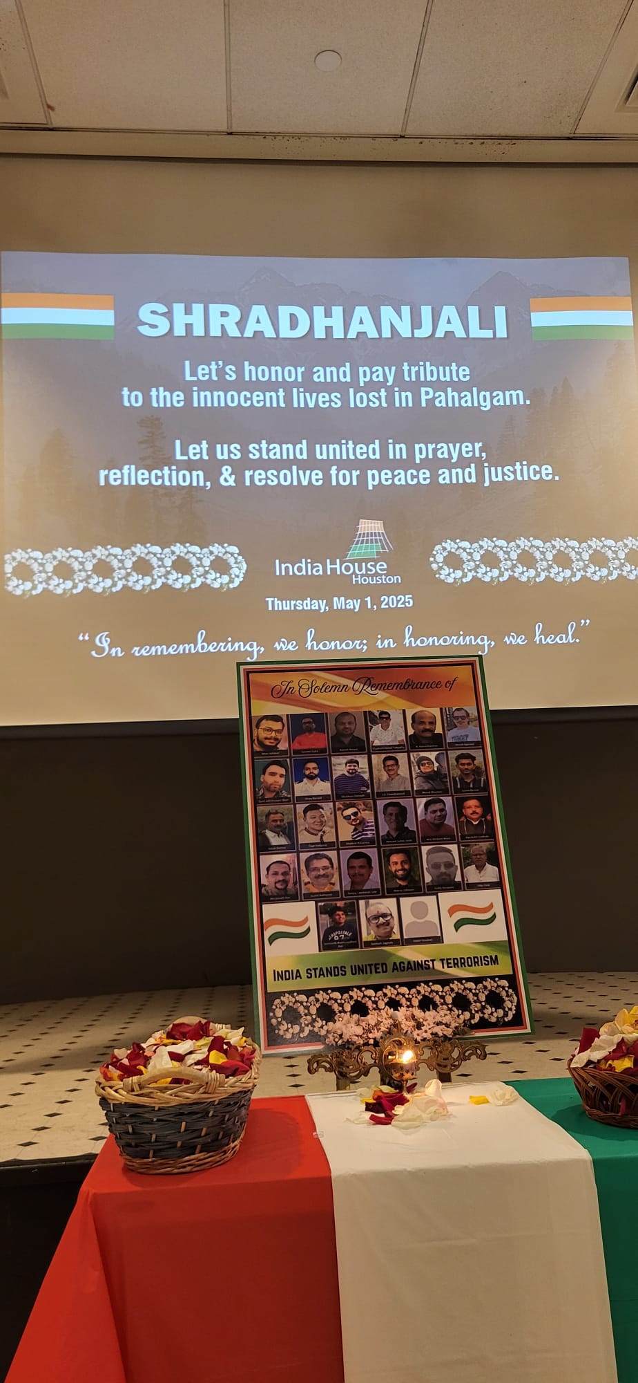 Shraddhanjali  Sabha at India House, Houston, Texas  on May 1,2025