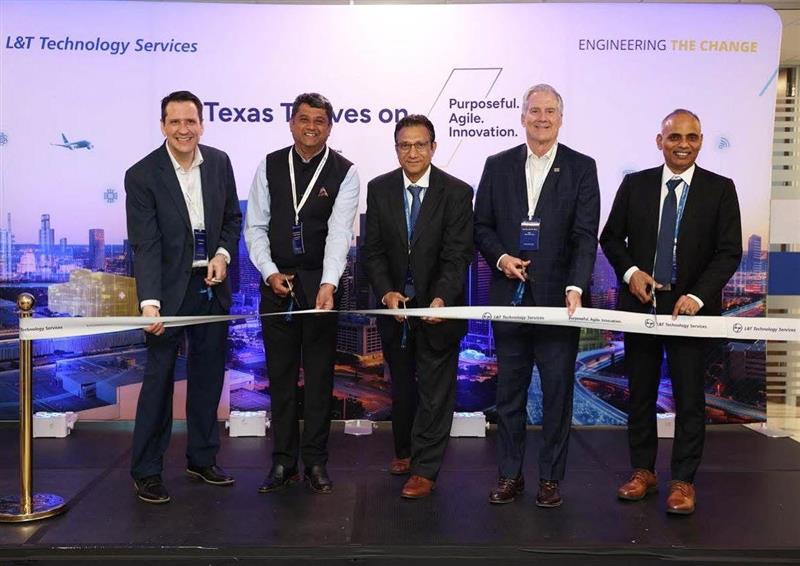L&T Technology Services has established a new state-of-art Engineering Design Center in Plano, Texas.
Consul General D C Manjunath joined Mayor of Plano John B. Muns, Executive Director & President – Mobility & Tech, LTTS, Mr. Alind Saxena, Vice President, Caterpillar, Tim Graham, and Chief Delivery Officer (Americas), LTTS, Bhanu Gopalam to mark this milestone in U.S.-India collaboration in innovation and engineering.