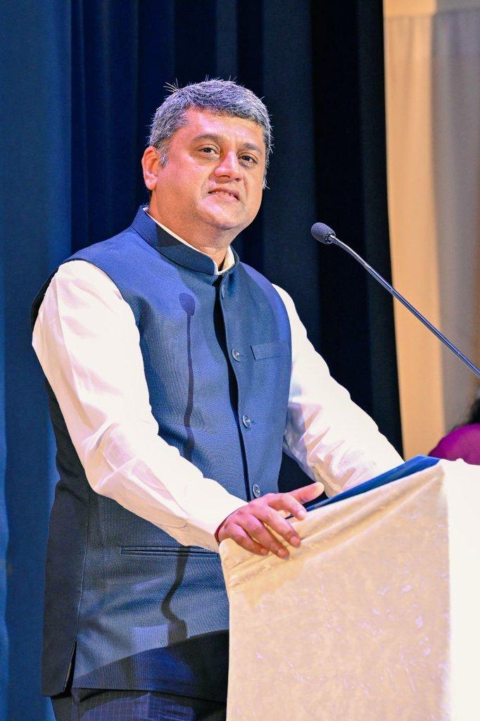 Consul General D C Manjunath addressed the participants at the NextGen Hindu Youth Leadership Convention 2025 held at Sri Meenakshi Temple in Houston on June 14, 2025, hosted by Sri Meenakshi temple Society in partnership with various diaspora organisations.