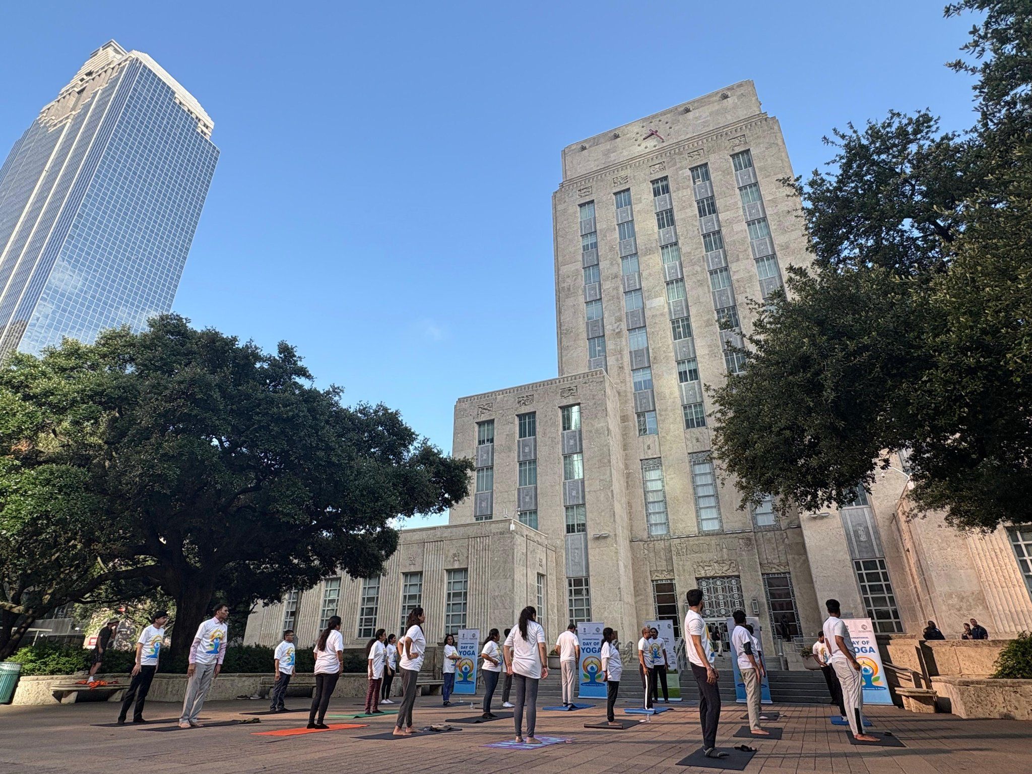Consulate General of India in Houston observed International Day of Yoga at Houston City Hall with participation from City officials and diaspora members, on June 18 ,2025