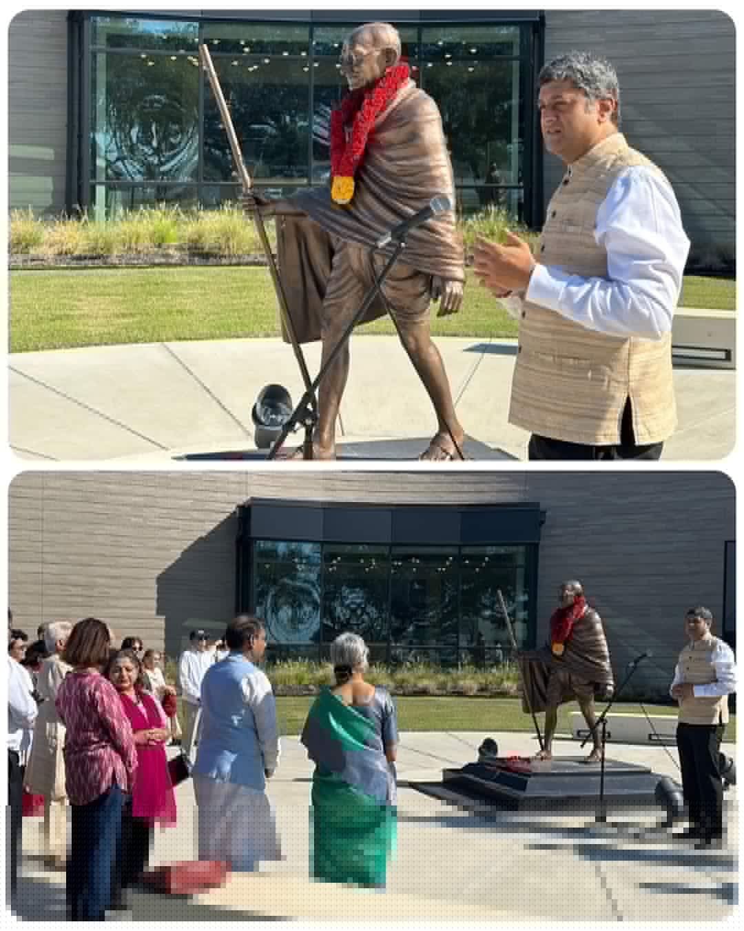 Consul General joined the Board members of the Eternal Gandhi Museum Houston and members of the Indo-American community in paying floral tributes to MahatmaGandhi on his 155th birth anniversary at Eternal Gandhi Museum Houston.