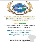 Consul General  participated  in the 21st Annual Awards Banquet of USICOCDFW on December 10,2020.