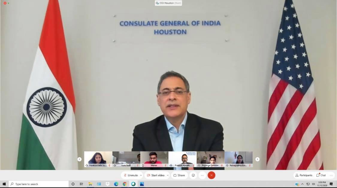 Consul General's interaction with the  faculty and representatives of student associations from Universities across southern United States on November 13,2020