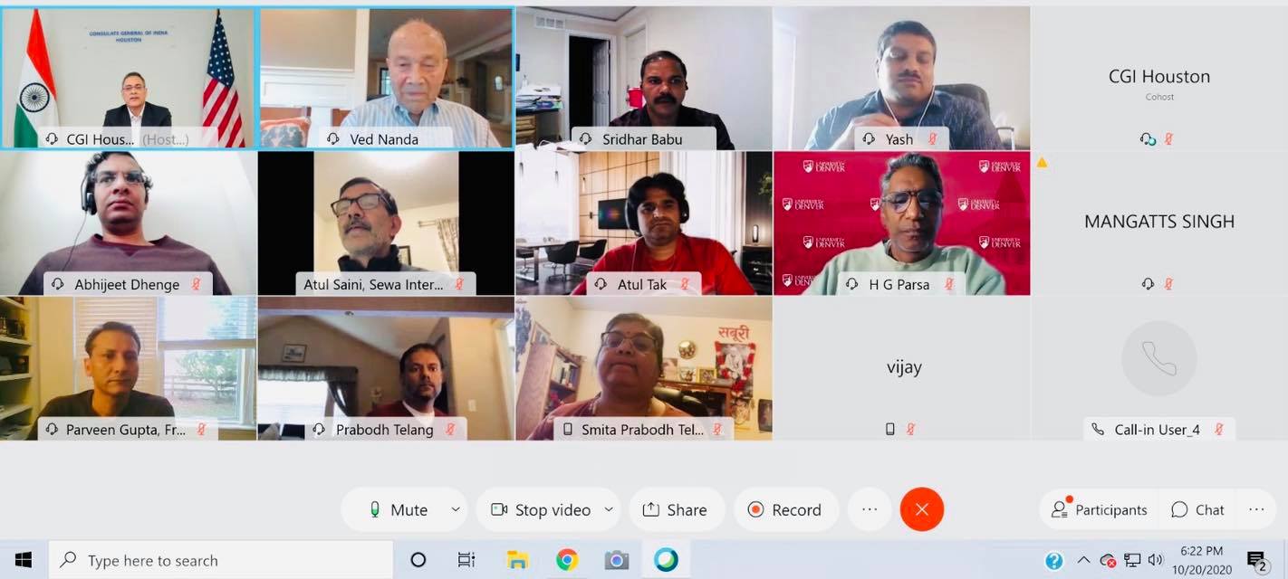  Consul General's interaction with the Indian-American community in Colorado on October 20,2020