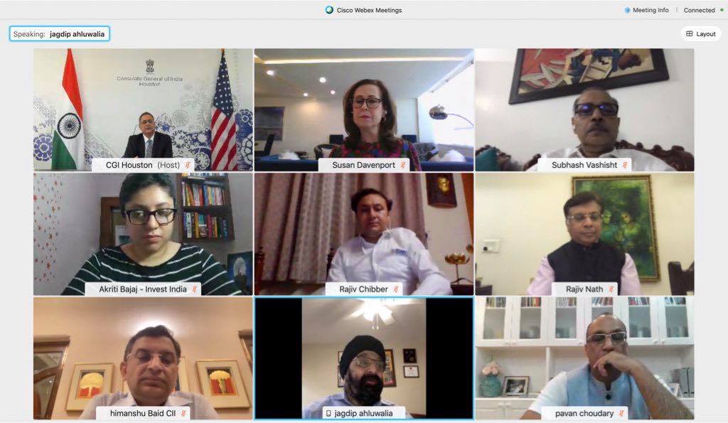 Consul General participated in the  Interaction between IACCGHouston & Greater Houston Partnership with Invest India, Association of Indian Medical Device Industry, Medical Technology Association of India & Confederation of Indian Industry ,on 08 March 2021