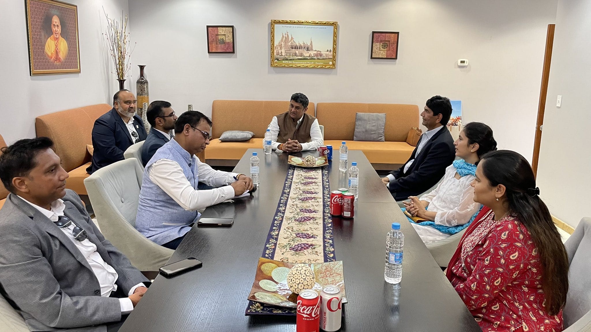 Consul General D C Manjunath visited and interacted with the board members of Baps Houston on July 29,2023